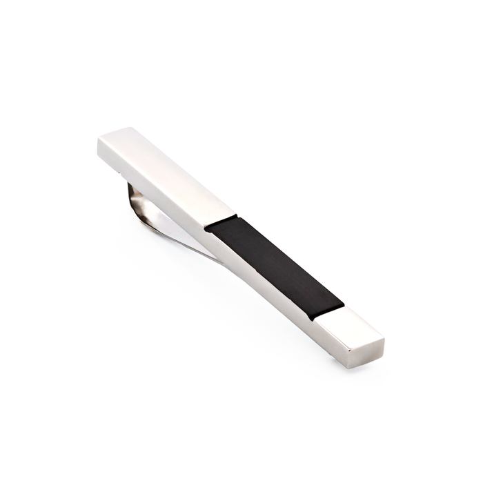 Polished Stainless Steel with Brushed Ion Plated Gun Metal Tie Slide