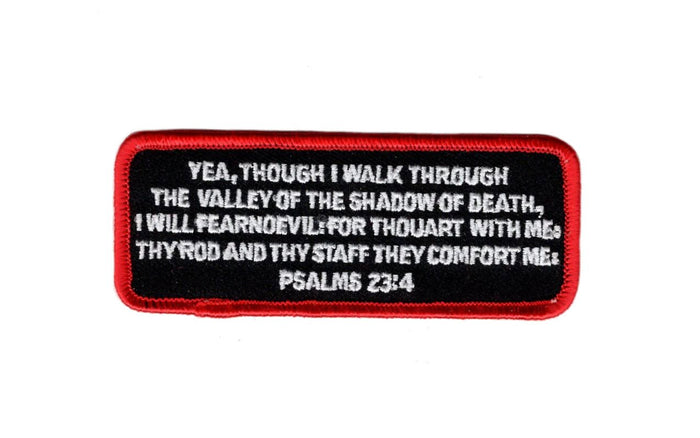 Psalms 23:4 Bible verse Patch (Iron On)