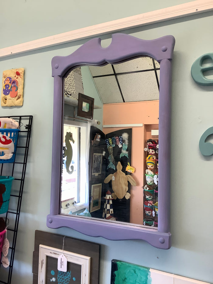 Purple vanity mirror