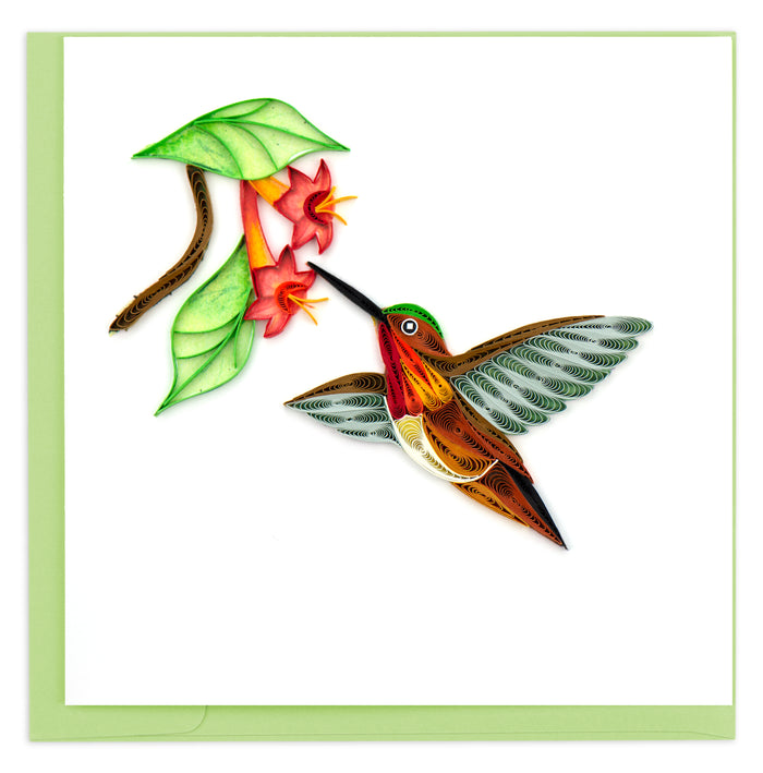 Quilling Card Rufous Hummingbird