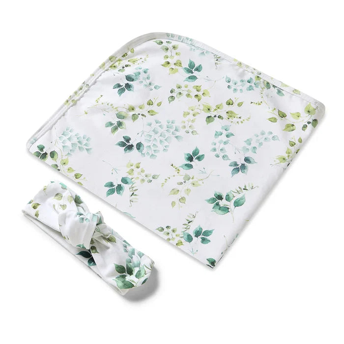 Snuggle Hunny Baby Jersey Wrap & Topknot Set - Eden