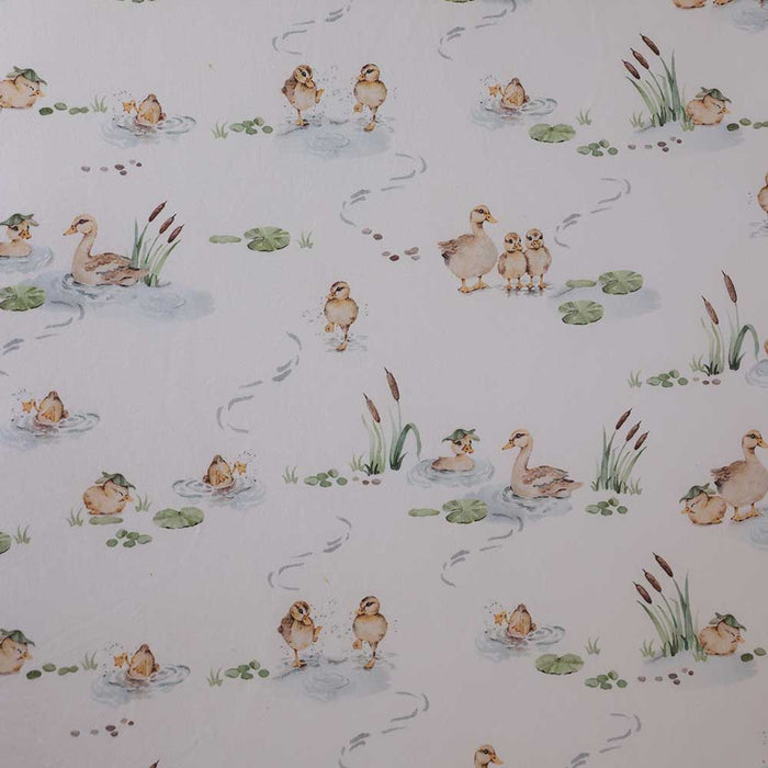Snuggle Hunny Organic Fitted Jersey Cotton Cot Sheet - Duck Pond