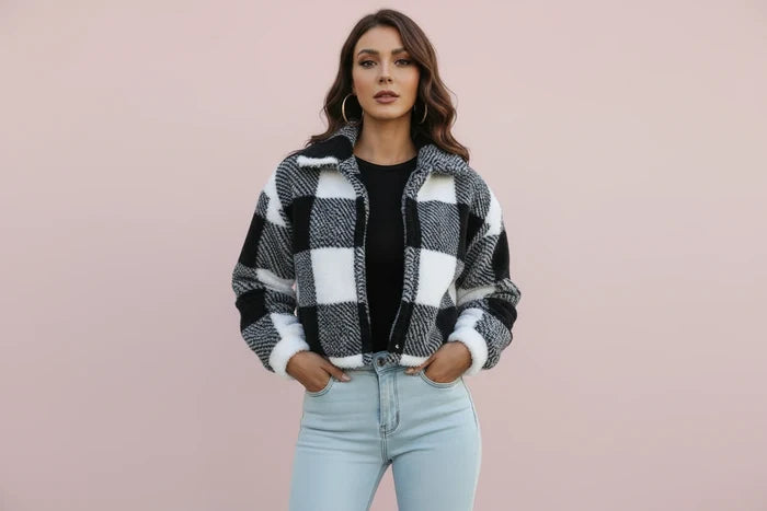 The Elegant Dual-Face Velvet Plaid Jacket