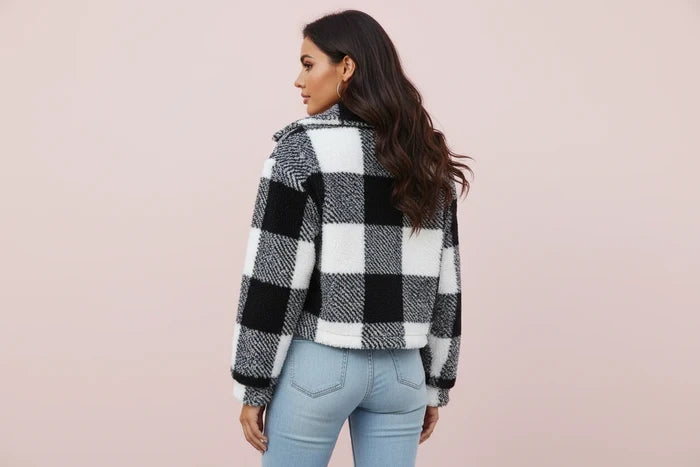 The Elegant Dual-Face Velvet Plaid Jacket