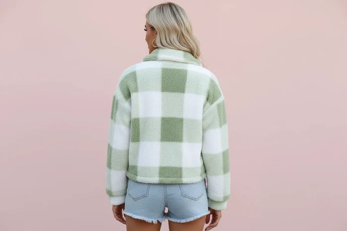 The Elegant Dual-Face Velvet Plaid Jacket
