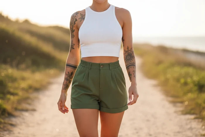 The High Rise Twill Shorts