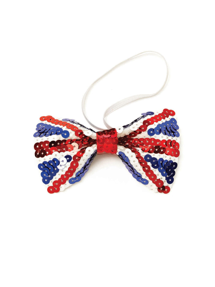 Union Jack Sequin Bow Tie Costume Accessory