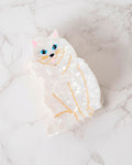 White - Hand Painted Persian Cat Claw Hair Clip - Solar Eclipse - Printfresh