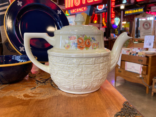 White floral Drip-O-Lator Coffee Pot