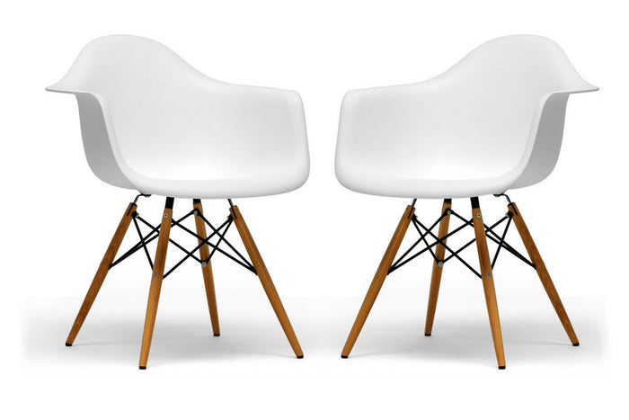 White Pascal White Shell Chairs Set/2