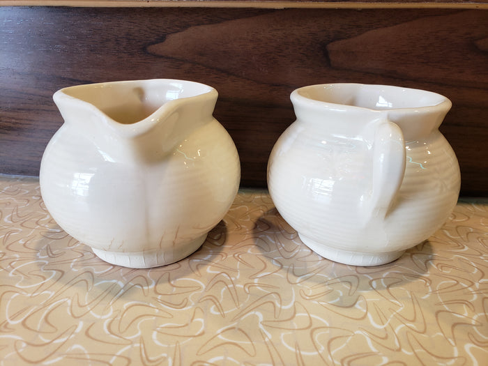 White Vintage Cream and Sugar Bowl set