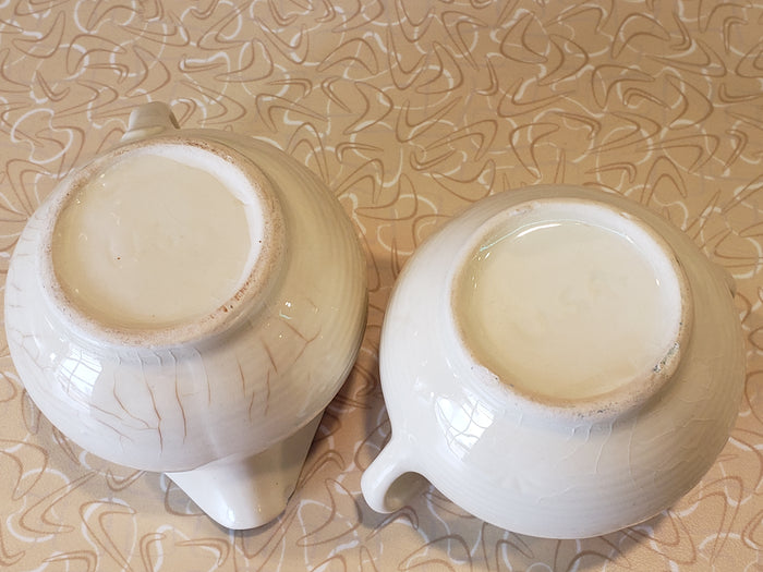 White Vintage Cream and Sugar Bowl set