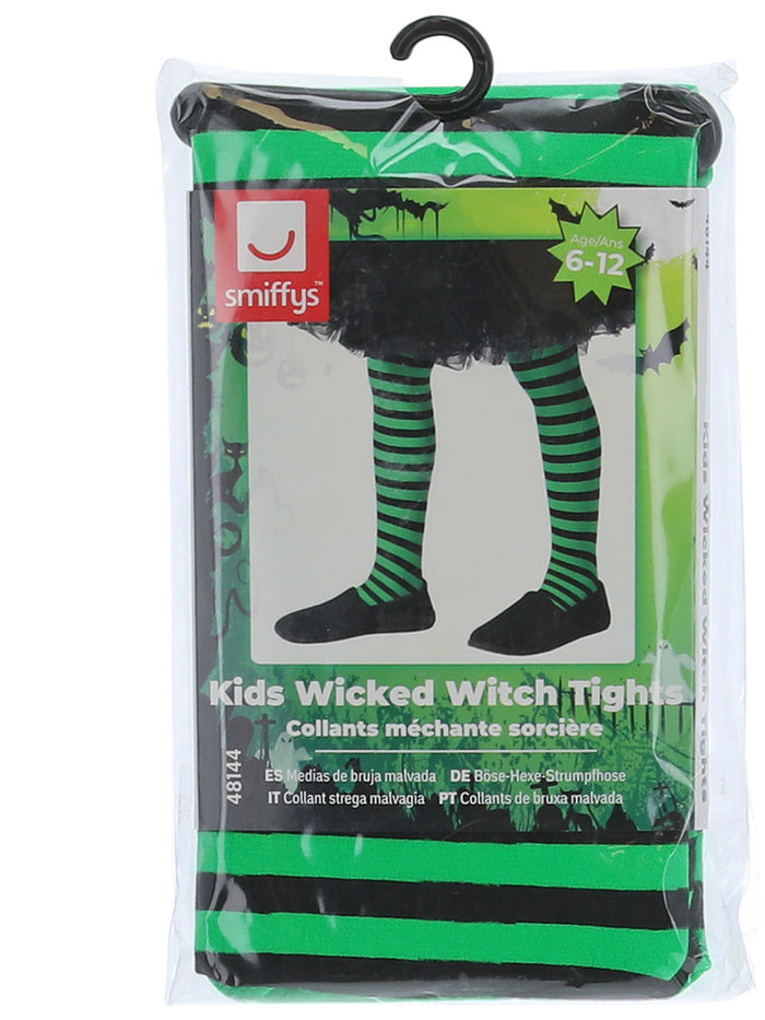 Wicked Witch Tights, Child, Green & Black