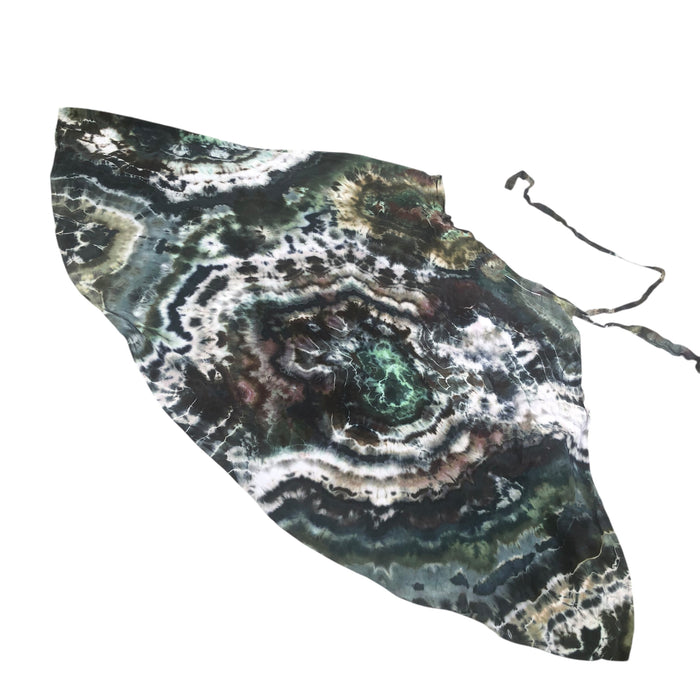XL - Geode Wrap Skirt - ice dyed couture, one of a kind