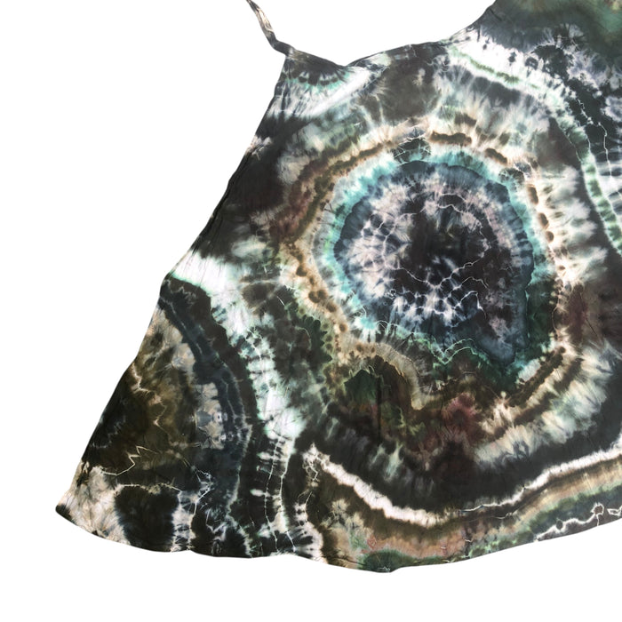 XL - Geode Wrap Skirt - ice dyed couture, one of a kind