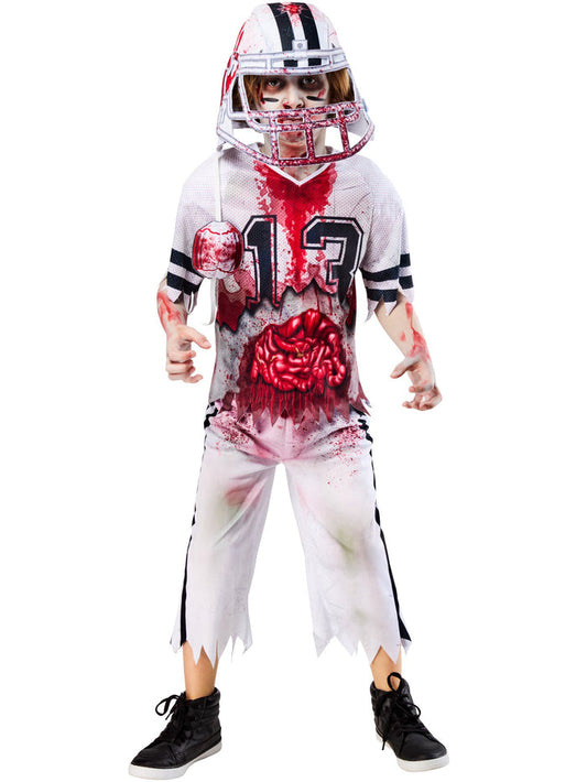 Zombie American Footballer Kids Costume