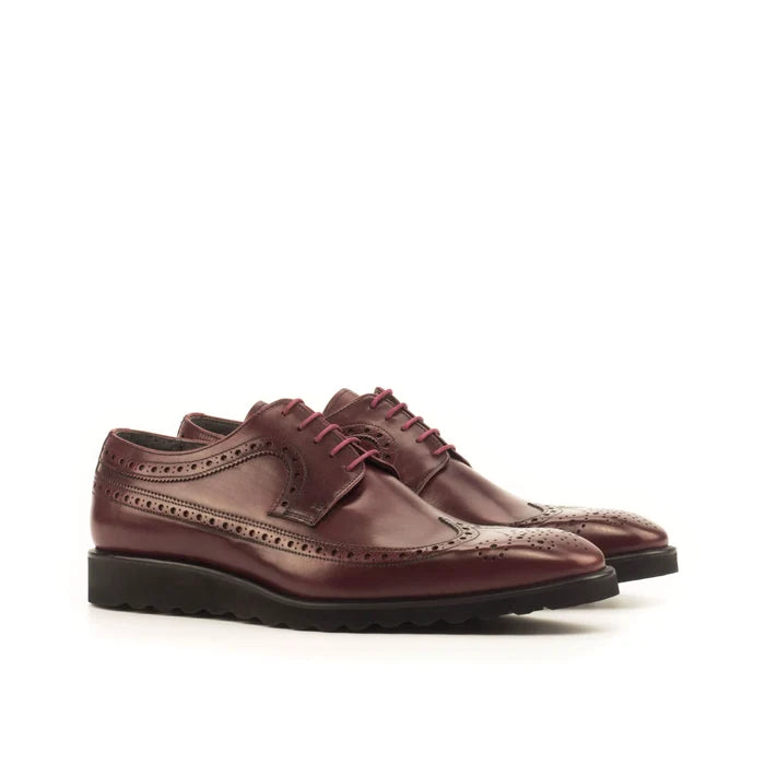 Zonta longwing blucher burgundy leather wingtip dress shoes